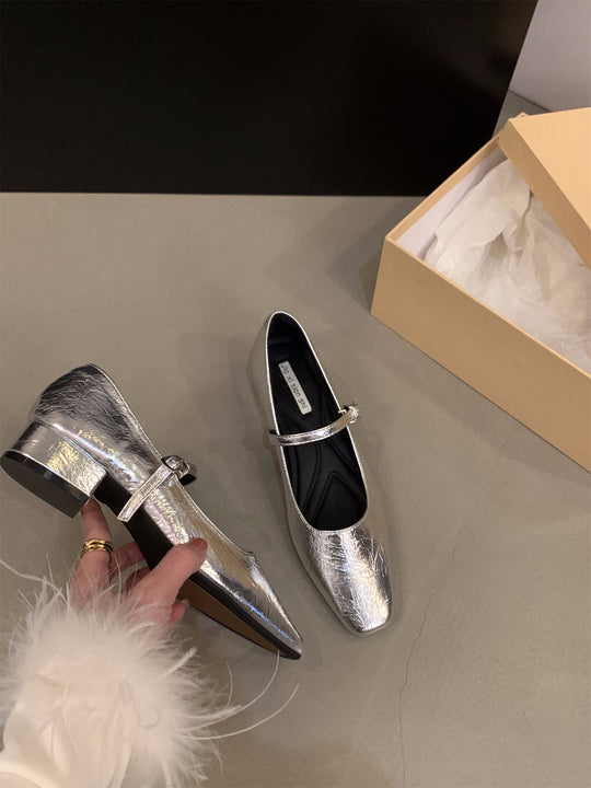 Damen Elegante Slingback-Ballerinas mit modischem Glanz R&B