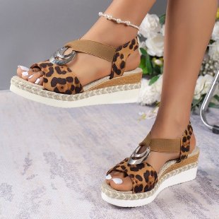 Damen modische Riemchen-Sandalen mit glänzenden Akzenten R&B