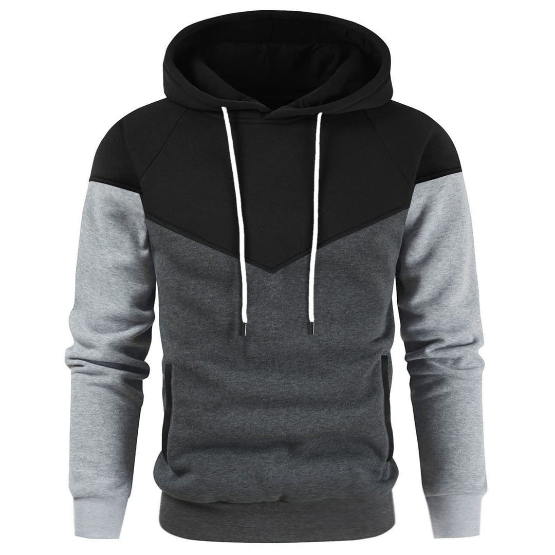 Herren modischer Hoodie mit innovativem Patchwork-Design R&B