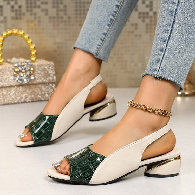 Damen elegante Slingback-Sandalen mit modischen Akzenten R&B