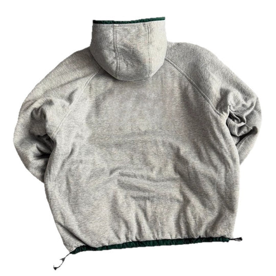 Unisex nan weit geschnittene Windjacke mit Kapuze wattiertem Fleeceinnenfutter Tunnelzugsaum und Zierstreifen an Ärmeln R&B