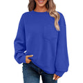Damen lässiger Pullover mit strukturiertem Muster und praktischer Brusttasche R&B