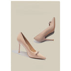Damen elegante High Heel Pumps mit zartem Schleifendetail R&B