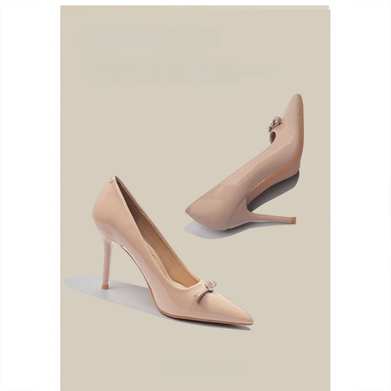 Damen elegante High Heel Pumps mit zartem Schleifendetail R&B