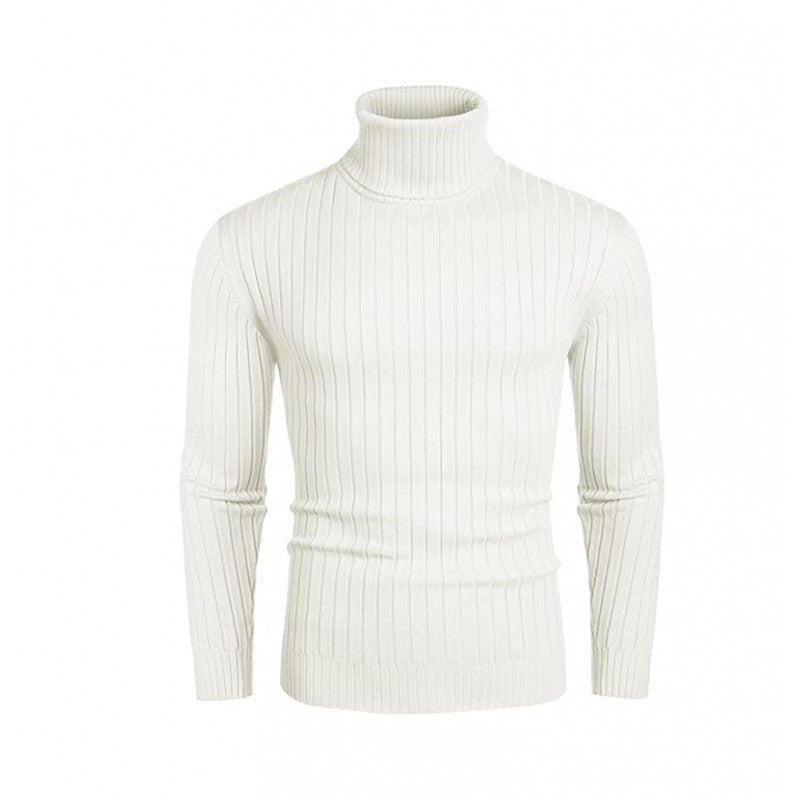 Herren Rollkragenpullover mit geripptem Design R&B