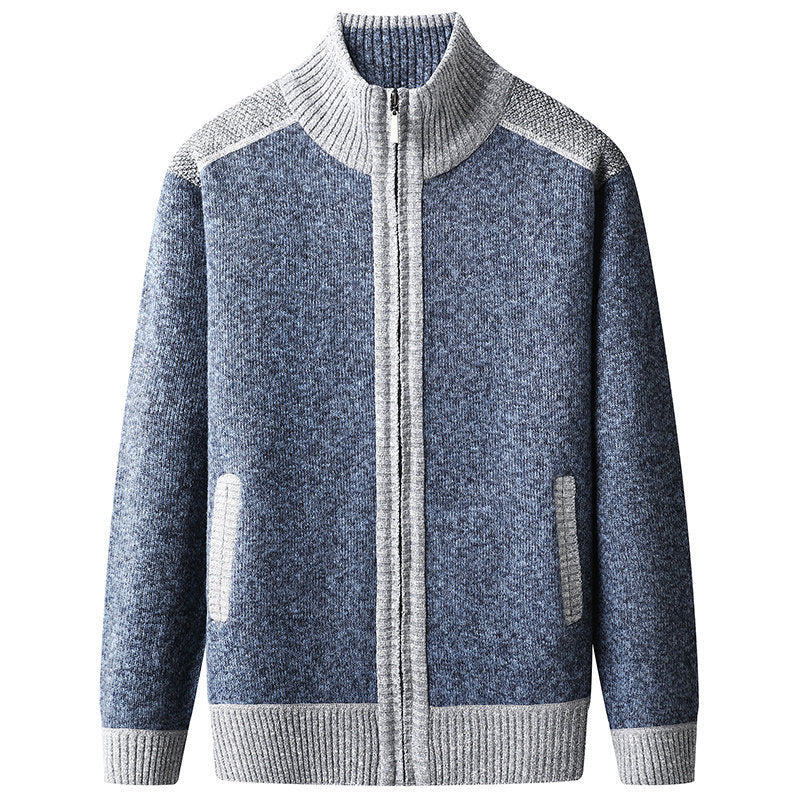 Herren Strickjacke mit hohem Kragen R&B