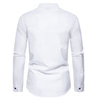 Herren Langarmhemd mit asymmetrischem Knopfdesign