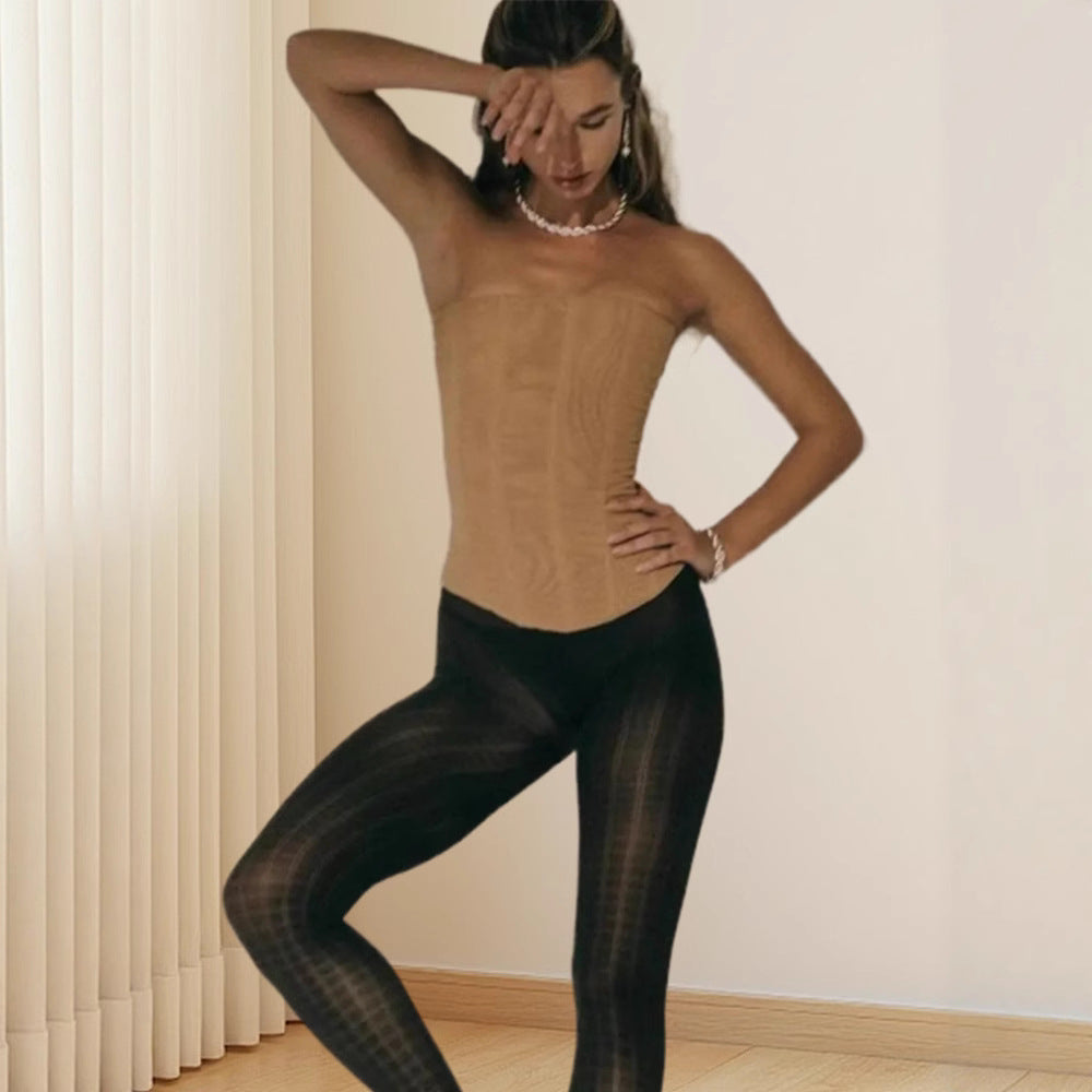 Damen Figurnahes Top mit Raffungen und Trägerdesign R&B