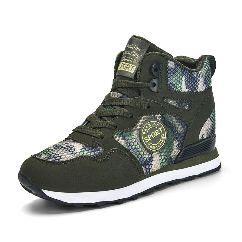 Damen Sportliche High-Top Sneakers mit camouflierter Oberflächenstruktur R&B