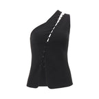 Damen Asymmetrisches Blusenshirt mit Knopfdetails R&B