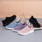 Damen Komfortable Slip-On Sneakers mit elastischem Strickoberteil
