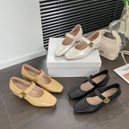 Damen Ballerina-Schuhe mit elegantem Riemchen und modischer Schnalle