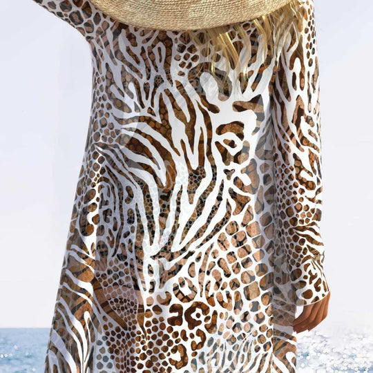 Damen Bikini-Set mit trendigem Animal-Print und stylishen Überwurf R&B