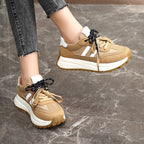 Damen Sportliche Plateau Sneakers mit atmungsaktivem Obermaterial R&B