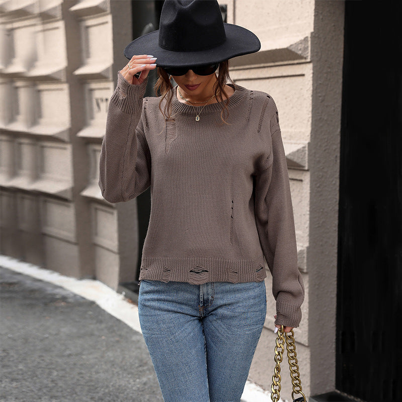 Damen lässiger Strickpullover R&B
