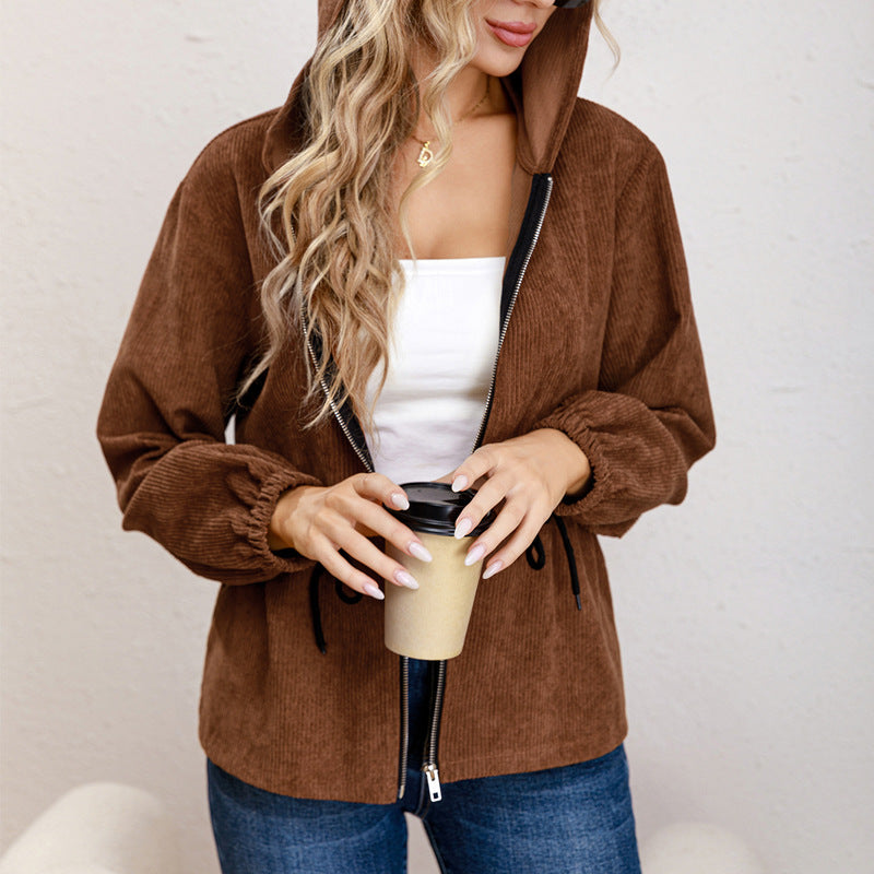 Damen Übergangsjacke mit Kordelzug und Kapuze R&B
