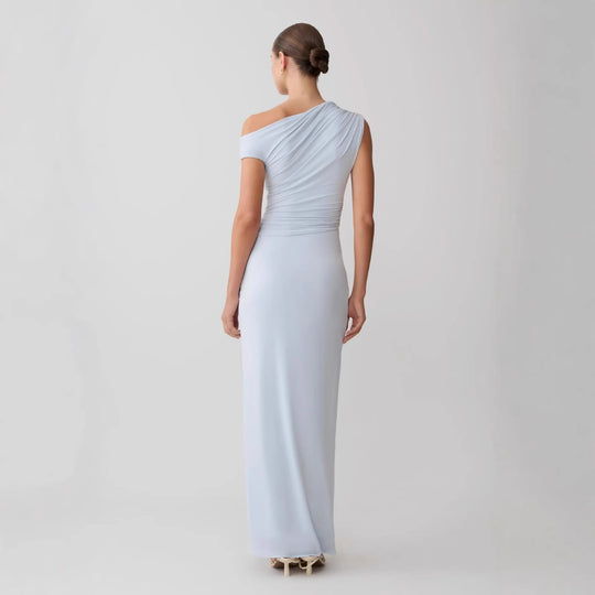Damen Elegantes Maxi-Kleid mit One-Shoulder Design und hohem Schlitz R&B