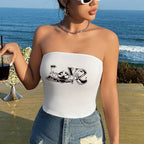 Damen Bandeau-Oberteil mit sportlichem Frankreich-Design R&B