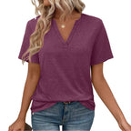 Damen zeitloses V-Ausschnitt T-Shirt mit lässigem Schnitt