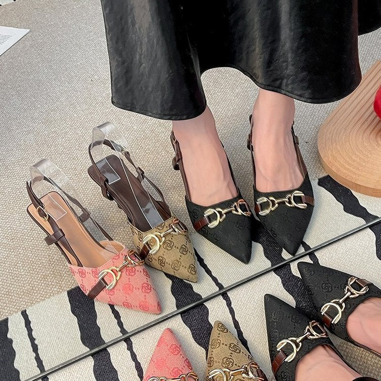 Damen Slingback-Pumps mit modischen Transparentriemen und elegantem Absatz R&B