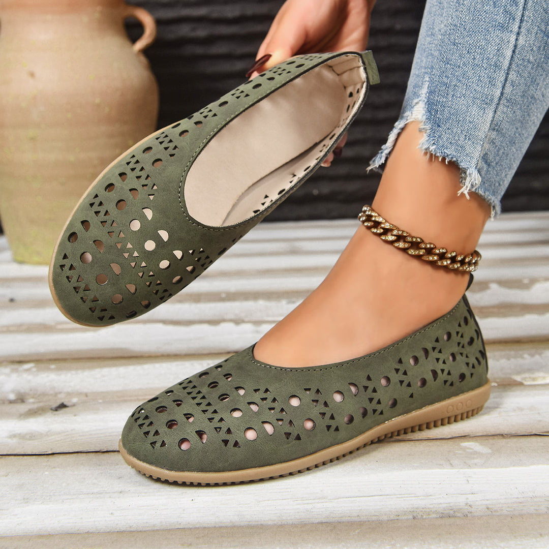 Damen Komfortable Ballerinas mit filigranem Schnitt R&B