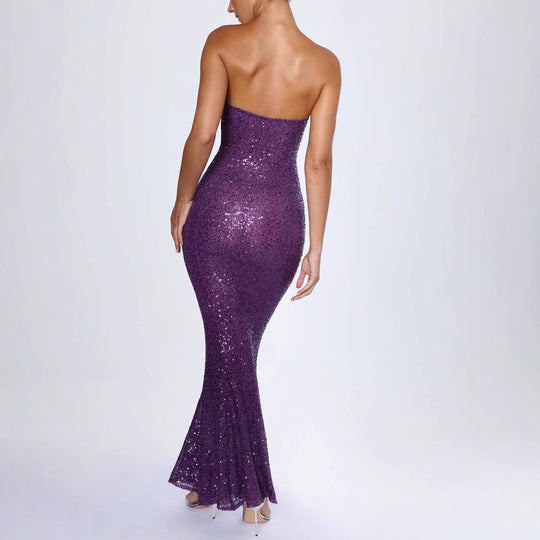 Damen Glamouröses Abendkleid mit figurbetontem Schnitt und schimmernden Pailletten R&B