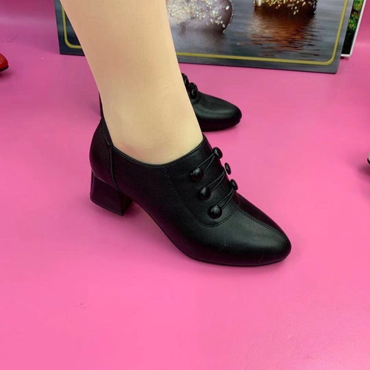 Damen nan Oxford-Pumps im Retrostil mit Zierknopfleiste und komfortablem Blockabsatz R&B