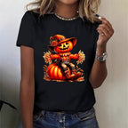 Damen T-Shirt mit stylischem Kürbis-Motiv und aufregendem Animal-Print R&B
