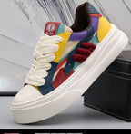 Damen Modische Plattform Sneakers mit einzigartigen grafischen Mustern und bequemer Sohle R&B