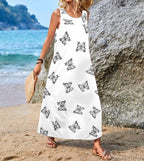 Damen Maxikleid mit einzigartigen Schmetterlingsdruck R&B