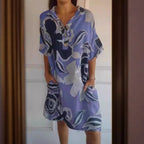 Damen lässiges Kapuzenkleid mit floralem Design R&B
