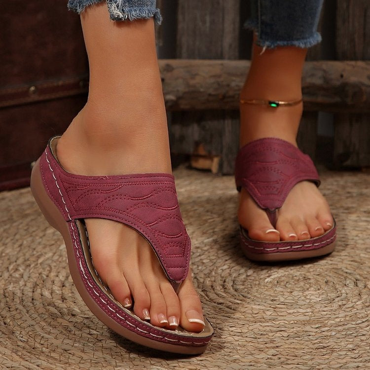 Damen Komfortable Zehentrenner-Sandalen mit anatomischem Fußbett R&B