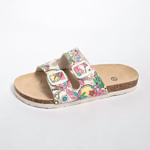 Damen modische Zehentrenner-Sandalen mit floralem Design und anatomischem Fußbett R&B
