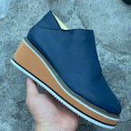 Damen Bequeme Wedge-Pantolette aus hochwertigem Leder R&B