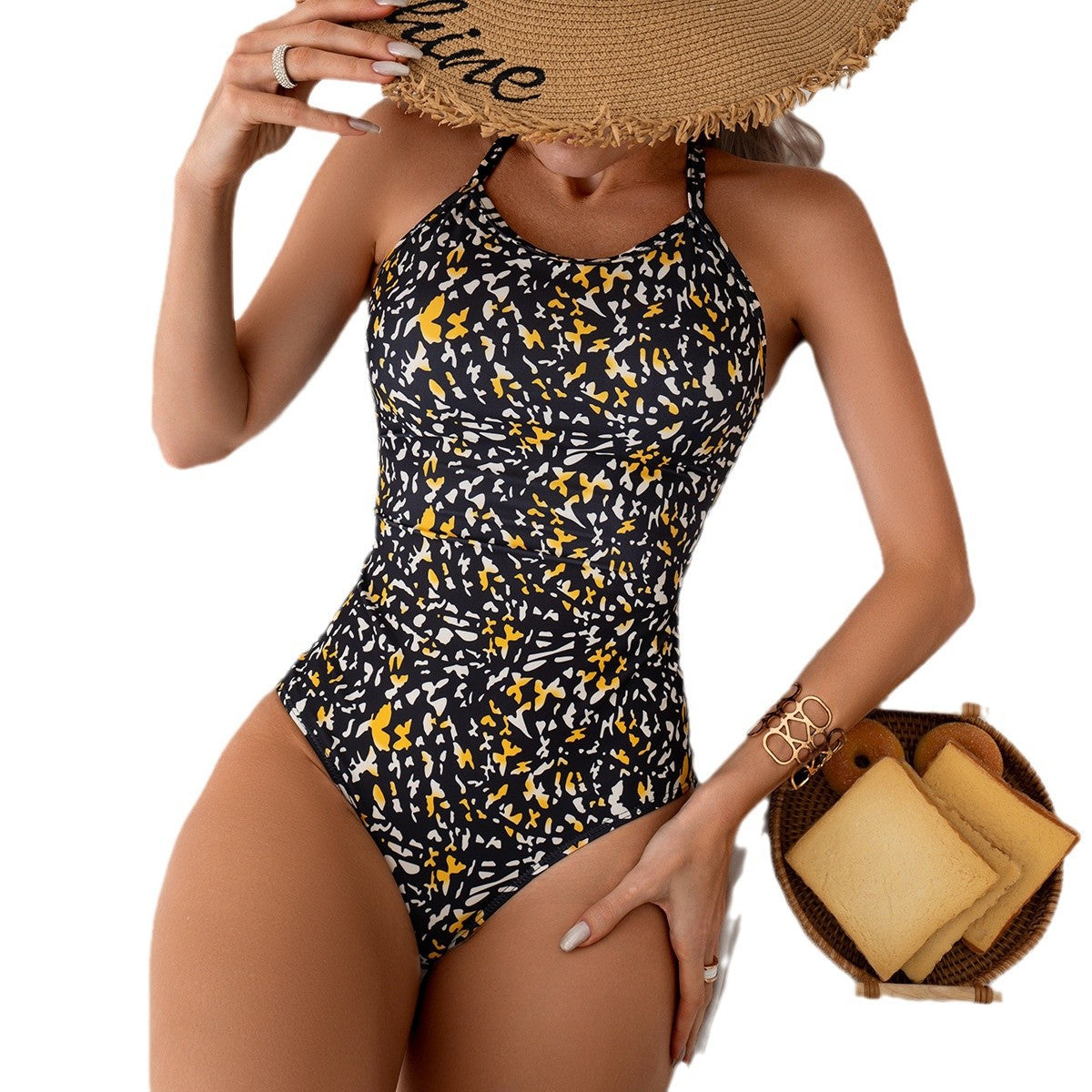 Damen Zweiteiler Bademode mit hohem Beinausschnitt und floralem Design R&B