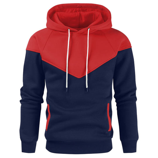 Herren modischer Hoodie mit innovativem Patchwork-Design R&B