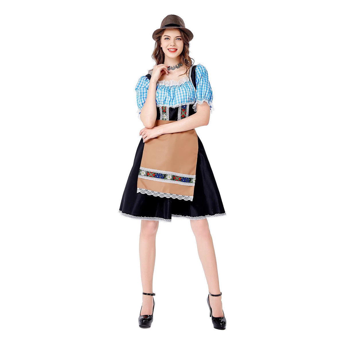 Damen Trachtenkleid mit liR&Bevoll gestalteten Details und elegantem Schürzenüberzug R&B