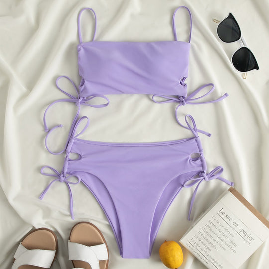 Damen Bandeau-Bikini mit raffinierten Bindebändern R&B