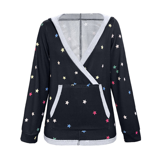 Damen Kapuzensweater mit farbenfrohem Sternemuster R&B