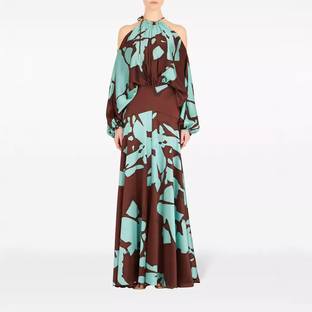 Damen Maxikleid mit asymmetrischem Design und fließendem Material R&B
