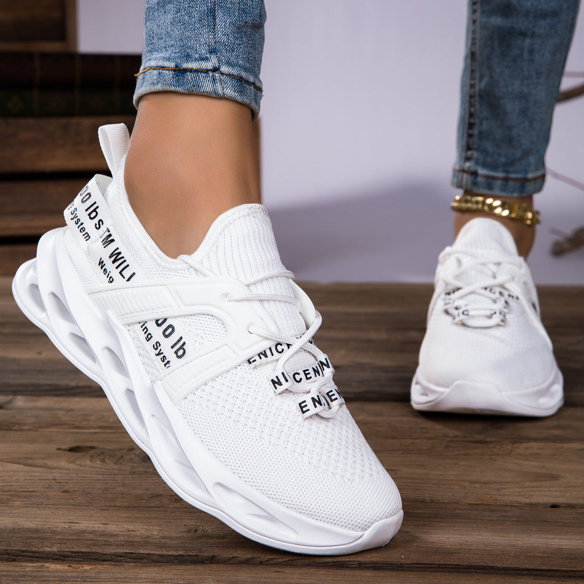 Damen Sportliche Sneakers mit atmungsaktivem Obermaterial und innovativem Dämpfungssystem
