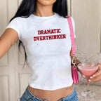 Damen T-Shirt mit kreativem Schriftzug und figurschmeichelndem Schnitt R&B