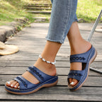 Damen Komfortable Zehensandalen mit modischer Schnittführung R&B