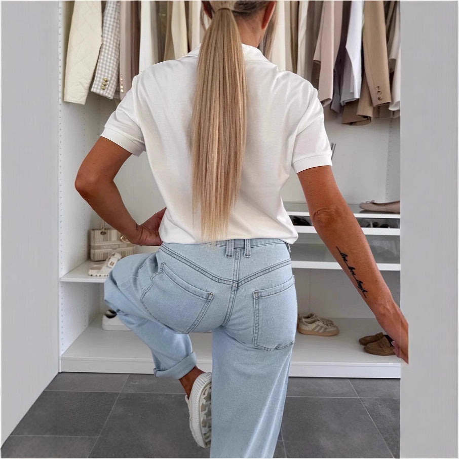 Damen Polohemd mit eleganter Knopfleiste von R&B