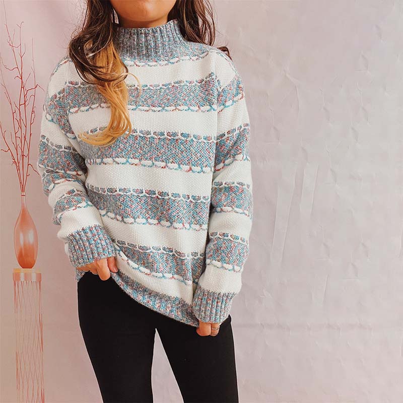 R&B | Gestreifter Strickpullover im Modernen Stil