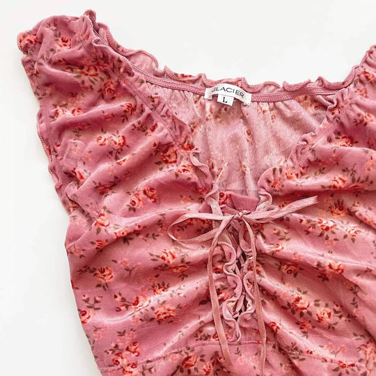 Damen Spitzenshirt mit Raffung und floralem Muster R&B