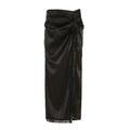 Damen eleganter Satin-Abendrock mit raffinierten Rüschen und Spitzenakzenten R&B