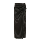 Damen eleganter Satin-Abendrock mit raffinierten Rüschen und Spitzenakzenten R&B