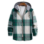 Herren Freizeit-Hemdjacke mit praktischer Kapuze und modernem Karomuster