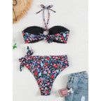 Damen Bandeau-Bikini mit verstellbaren Trägern und hochwertigem Twist-Design R&B